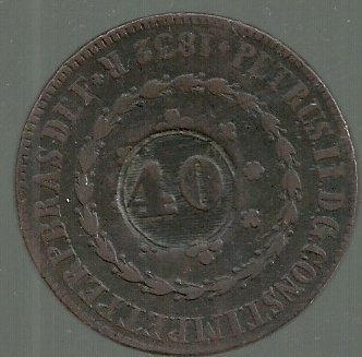 BRASIL 40 REIS 1835- 1832R KM 446