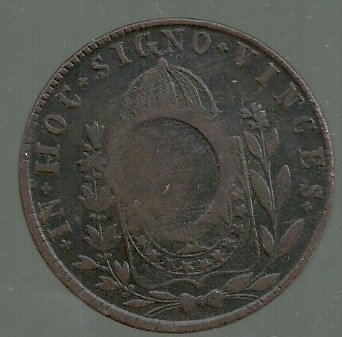 BRASIL 40 REIS 1835- 1832R KM 446 - Imagen 2