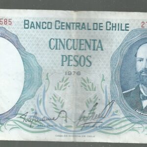 CHILE 50 pesos 1976 P 151 SERIE A BLOCK 26 VF-