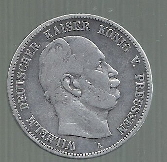 ALEMANIA PRUSIA FUNF MARK 1876 A KM 503 - Imagen 2