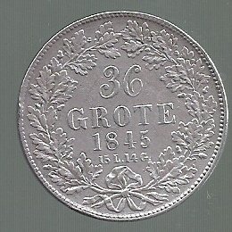 ALEMANIA BREMEN 36 GROTE 1/2 THALER 1845
