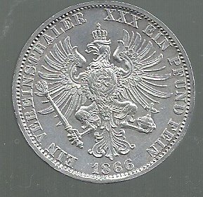 ALEMANIA PRUSIA  EINEN THALER 1866 BERLIN KM 494 - Imagen 2