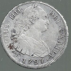 ARGENTINA POTOSI 8 REALES 1797 CARLOS IIII CJ 76.9.1