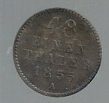 ALEMANIA MECKLENBURG STRELITZ 48 EIN THALER 1855