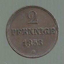 ALEMANIA HANNOVER 2 PFENNIG 1853 B