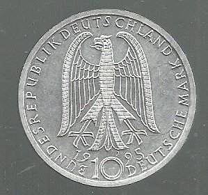 ALEMANIA 10 MARK 1995 J PLATA - Imagen 2
