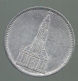 ALEMANIA 5 REICHSMARK 1934 J PLATA