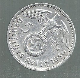 ALEMANIA 5 REICHSMARK 1936 D