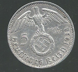 ALEMANIA 5 REICHSMARK 1938 A