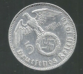 ALEMANIA 5 REICHSMARK 1938 J