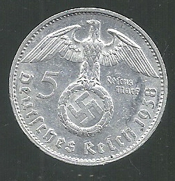 ALEMANIA 5 REICHSMARK 1938 G