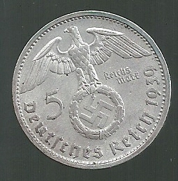 ALEMANIA 5 REICHSMARK 1939 D