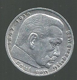 ALEMANIA 5 REICHSMARK 1939 J - Imagen 2