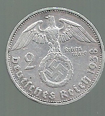 ALEMANIA 2 REICHSMARK 1938 G