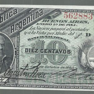 ARGENTINA FRACCIONARIO 10 CENTAVOS 1883 COL 008 b