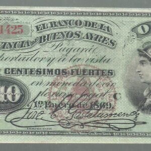 ARGENTINA BANCO DE LA PROVINCIA DE BUENOS AIRES 10 CENTESIMOS FUERTES BA 153a