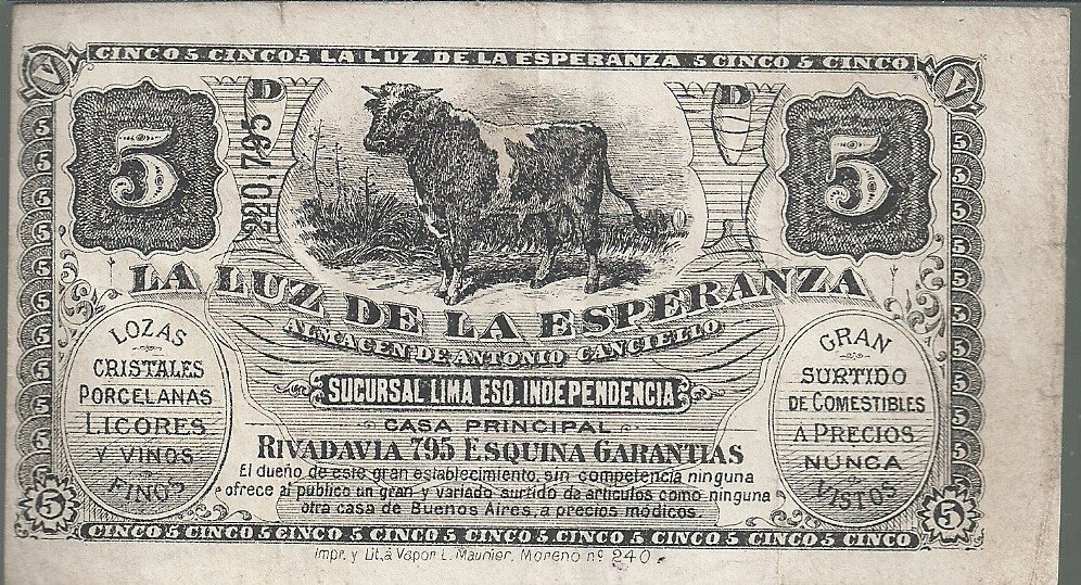 ARGENTINA BILLETE PUBLICITARIO LA LUZ DE LA ESPERANZA