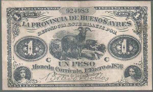 ARGENTINA BILLETE PUBLICITARIO 1 PESO BRAVO & DOBLAS