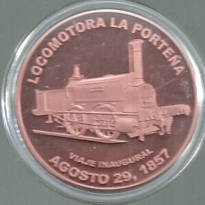 MEDALLA LOCOMOTORA LA PORTEÑA COBRE PROOF