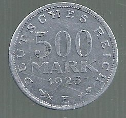 ALEMANIA 500 MARK 1923 E ALUMINIO