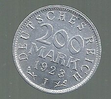 ALEMANIA 200 MARK 1923 J ALUMINIO