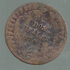 ARGENTINA BUENOS AIRES 2 REALES 1860