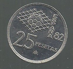 ESPAÑA 25 PESETAS 1980 EST 81 MADRID KM 818