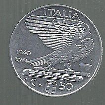 ITALIA 50 CENTIMOS 1940 XVIII KM 76a