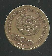 CABO VERDE 1 ESCUDO FAO 1977 KM 17 XF-