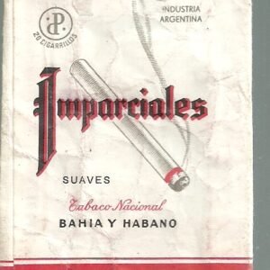 MARQUILLA IMPARCIALES 20 CIGARRILLOS INDUSTRIA ARGENTINA SOFT