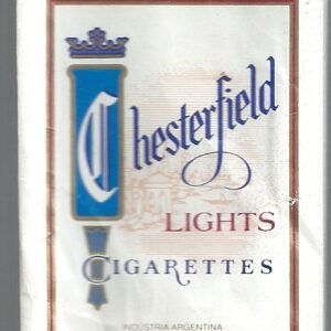 MARQUILLA CHESTRERFIELD LIGTHS 20 CIGARRILLOS INDUSTRIA ARGENTINA SOFT