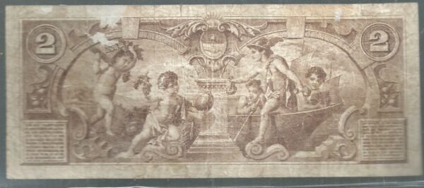 ARGENTINA BANCO GARANTIDO SANTA FE 2 PESOS COL 115 VF+ - Imagen 2