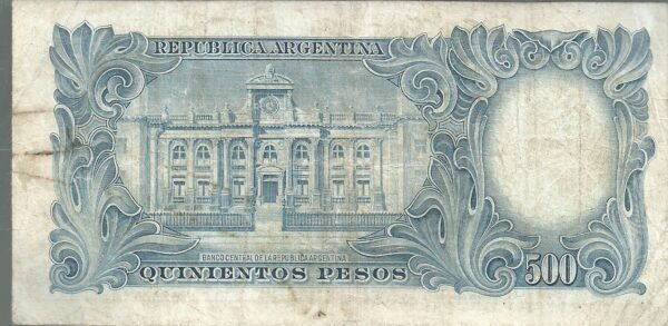 ARGENTINA MONEDA NACIONAL 500 PESOS BOT 2100 VF RARO - Image 2