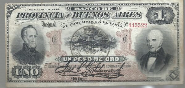 ARGENTINA BUENOS AIRES 1 PESO 1885