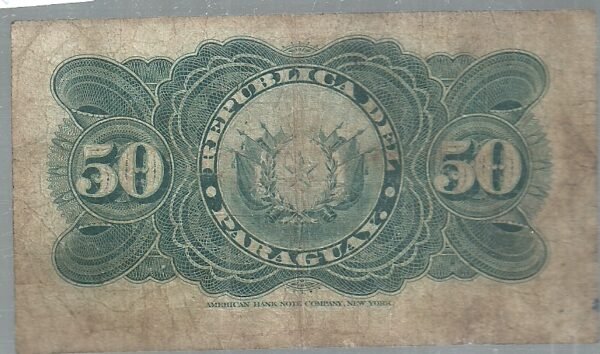 PARAGUAY 50 CENTAVOS FUERTES 1907 P137 VF- - Imagen 2