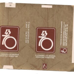 MARQUILLA 43/70 10 CIGARRILLOS INDUSTRIA ARGENTINA SOFT