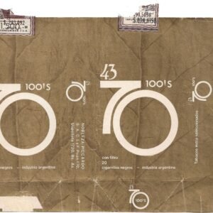 MARQUILLA 43/70 20 CIGARRILLOS INDUSTRIA ARGENTINA SOFT