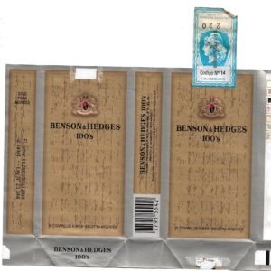 MARQUILLA BENSON & HEDGES 20 CIGARRILLOS INDUSTRIA ARGENTINA SOFT