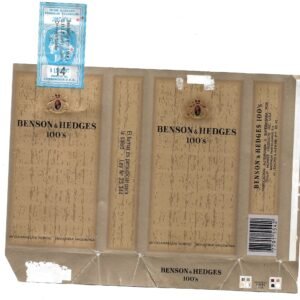 MARQUILLA BENSON & HEDGES 20 CIGARRILLOS INDUSTRIA ARGENTINA SOFT