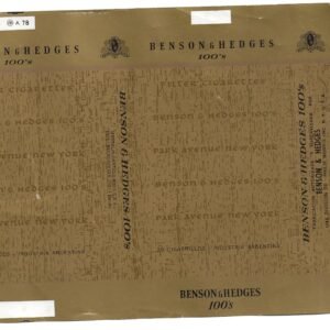MARQUILLA BENSON & HEDGES 20 CIGARRILLOS INDUSTRIA ARGENTINA SOFT