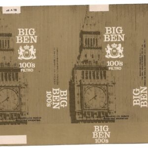MARQUILLA BIG BEN 20 CIGARRILLOS INDUSTRIA ARGENTINA SOFT