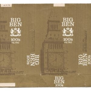 MARQUILLA BIG BEN 20 CIGARRILLOS INDUSTRIA ARGENTINA SOFT