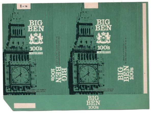 MARQUILLA BIG BEN 20 CIGARRILLOS INDUSTRIA ARGENTINA SOFT