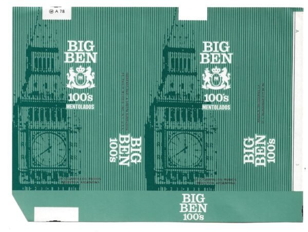 MARQUILLA BIG BEN 20 CIGARRILLOS INDUSTRIA ARGENTINA SOFT