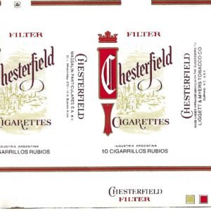 MARQUILLA CHESTERFIELD 10 CIGARRILLOS INDUSTRIA ARGENTINA SOFT