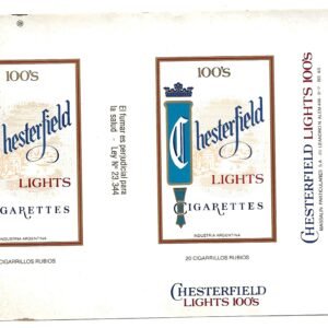 MARQUILLA CHESTERFIELD 20 CIGARRILLOS INDUSTRIA ARGENTINA SOFT