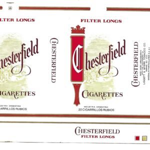 MARQUILLA CHESTERFIELD 20 CIGARRILLOS INDUSTRIA ARGENTINA SOFT