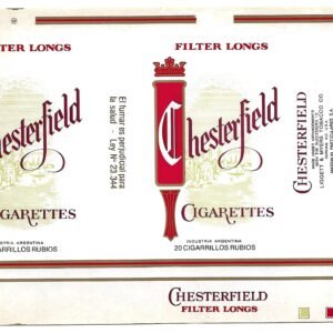 MARQUILLA CHESTERFIELD 20 CIGARRILLOS INDUSTRIA ARGENTINA SOFT
