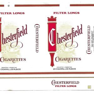 MARQUILLA CHESTERFIELD 20 CIGARRILLOS INDUSTRIA ARGENTINA SOFT