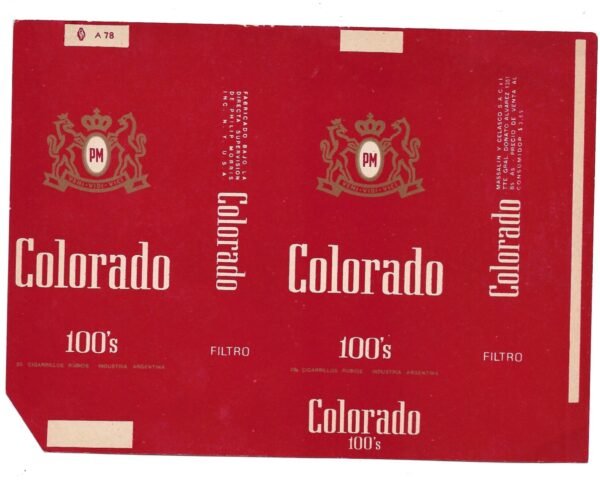 MARQUILLA COLORADO 20 CIGARRILLOS INDUSTRIA ARGENTINA SOFT